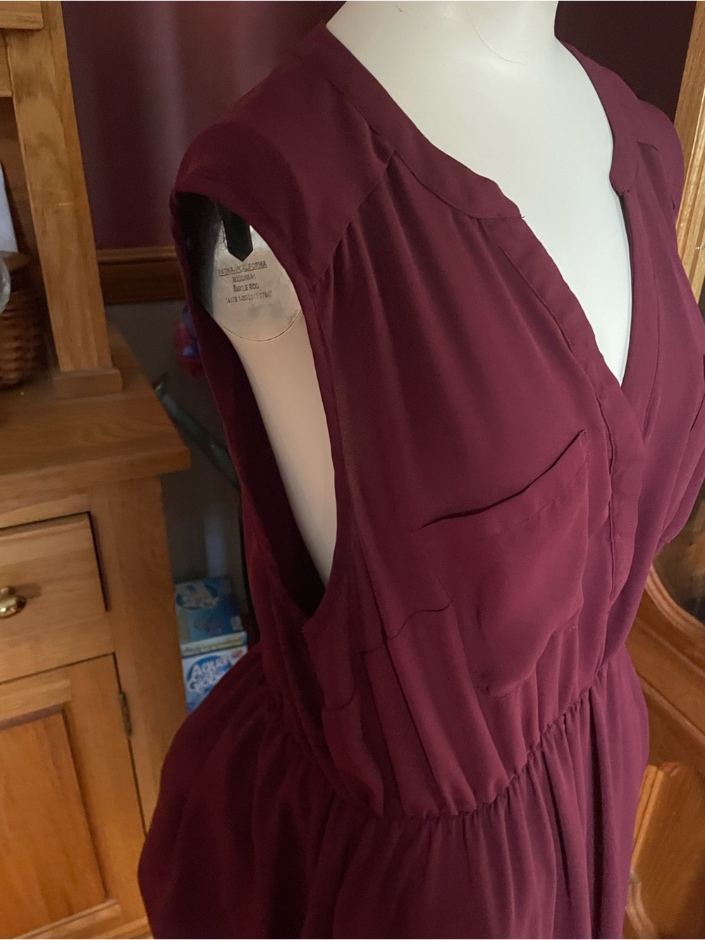 Torrid Dresses | Torrid Women's Burgundy Harper Sleeveless Shirtdress Size 1x - Picture 3 of 8